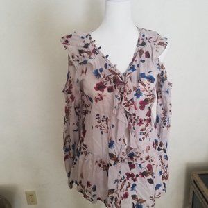 William Rast Missy Faye cold shoulder top in Orchid. Medium.